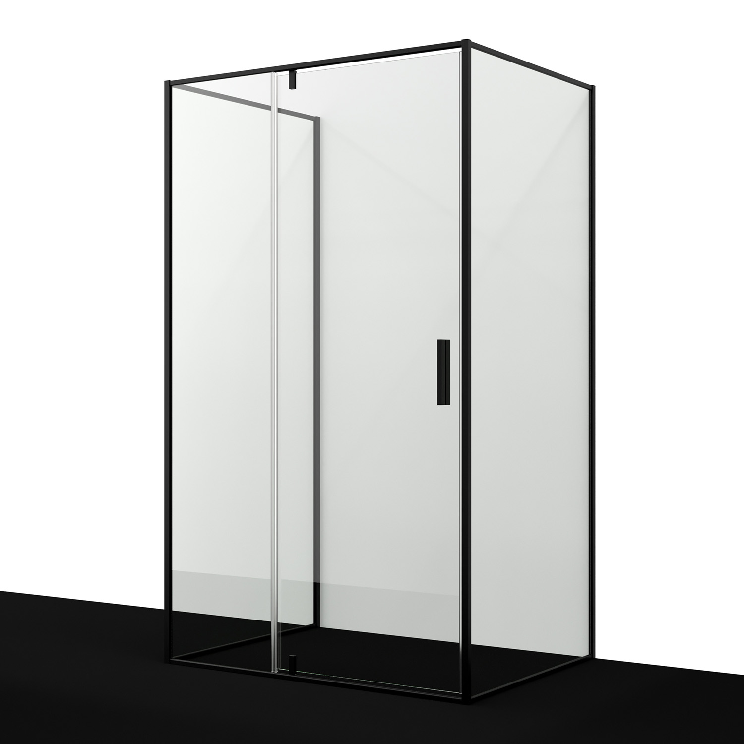 Душевой уголок WasserKraft Elbe 74P21 120х90 прямоугольный, без поддона, прозрачное стекло, черный матовый