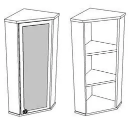 Шкаф навесной Corozo Флоренция 40 R, угловой с зеркалом, белый