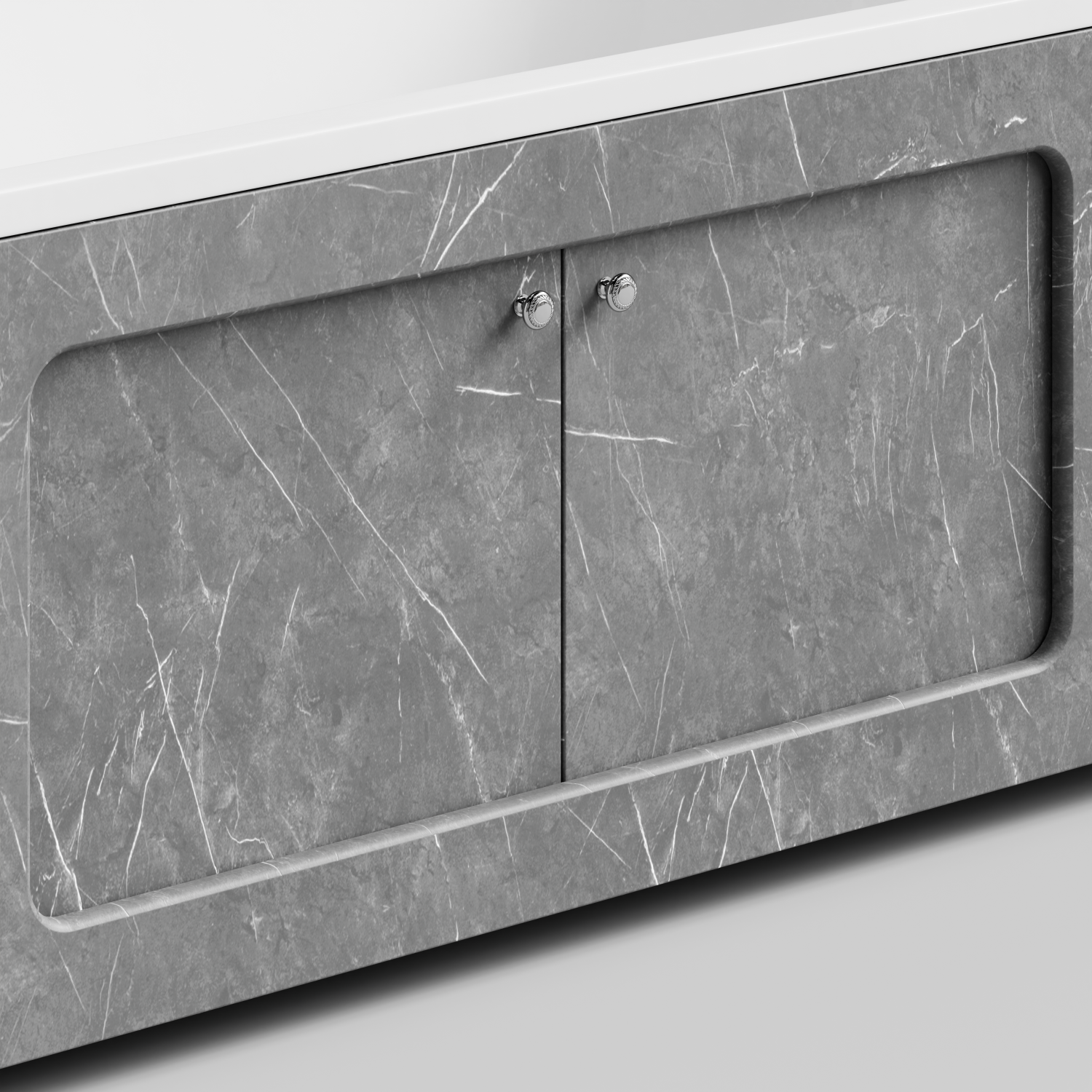 Экран под ванну Vod-ok Лидер 170 раздвижной Мрамор Серый софт тач