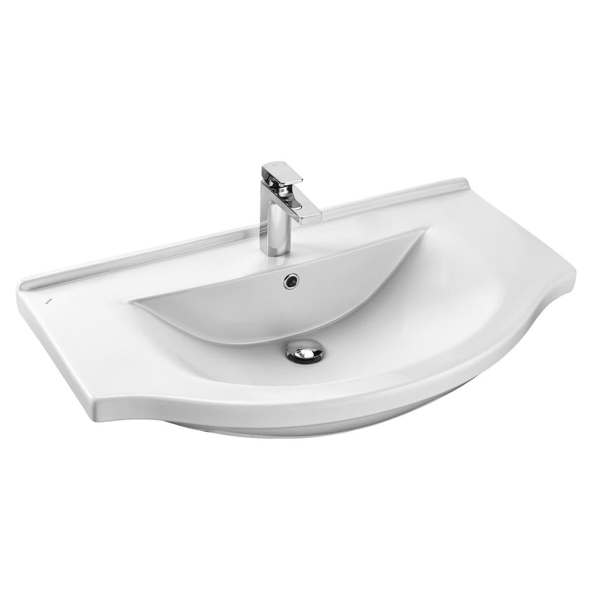 Тумба с раковиной Адам 90 напольная, Дубослив ореховый светлый, петли справа