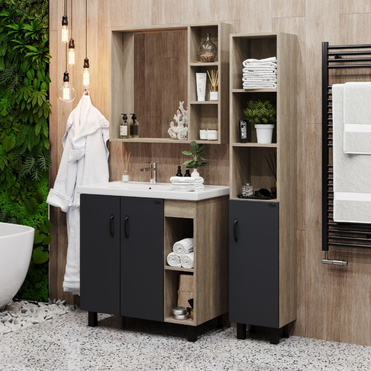 Зеркало-шкаф Onika Тимбер 90 дуб сонома