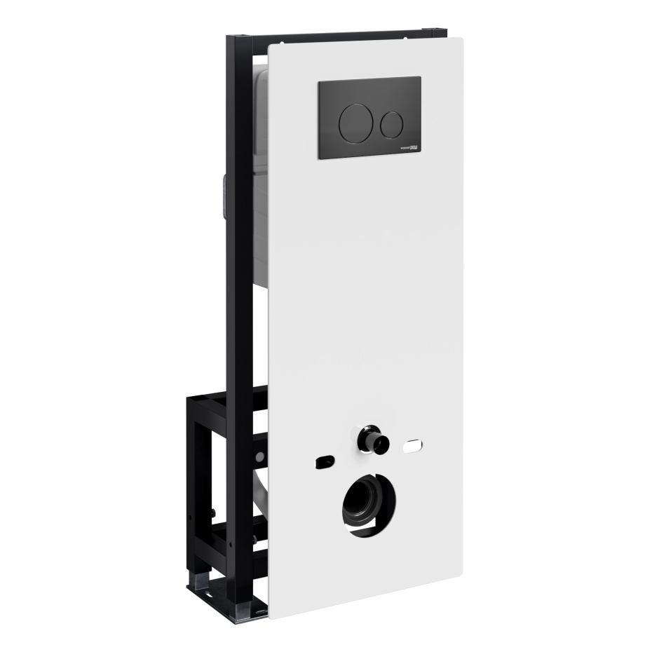 Инсталляция WasserKraft Glan 66TLT.010.ME.WH.MB02 для подвесного унитаза, с кнопкой