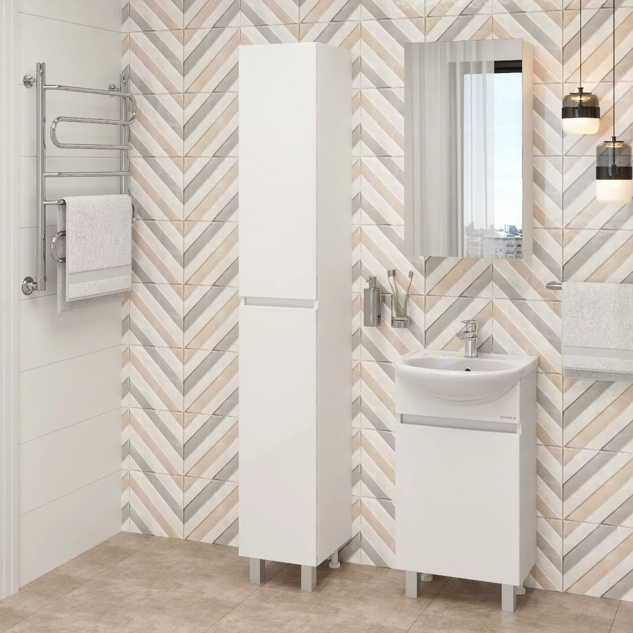 Пенал Onika Милтон 30 L/R напольный, белый