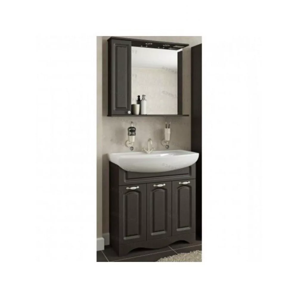 Зеркало со шкафчиком Francesca Империя 80 L свет, венге