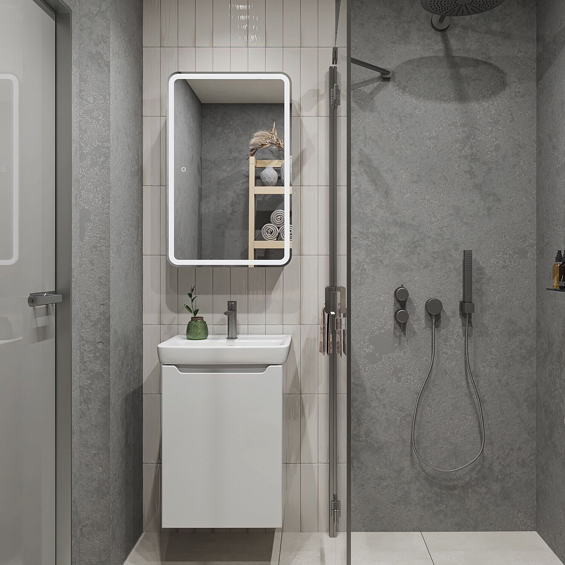 Тумба подвесная SanStar Bianca 50 с раковиной Мини 50, белая