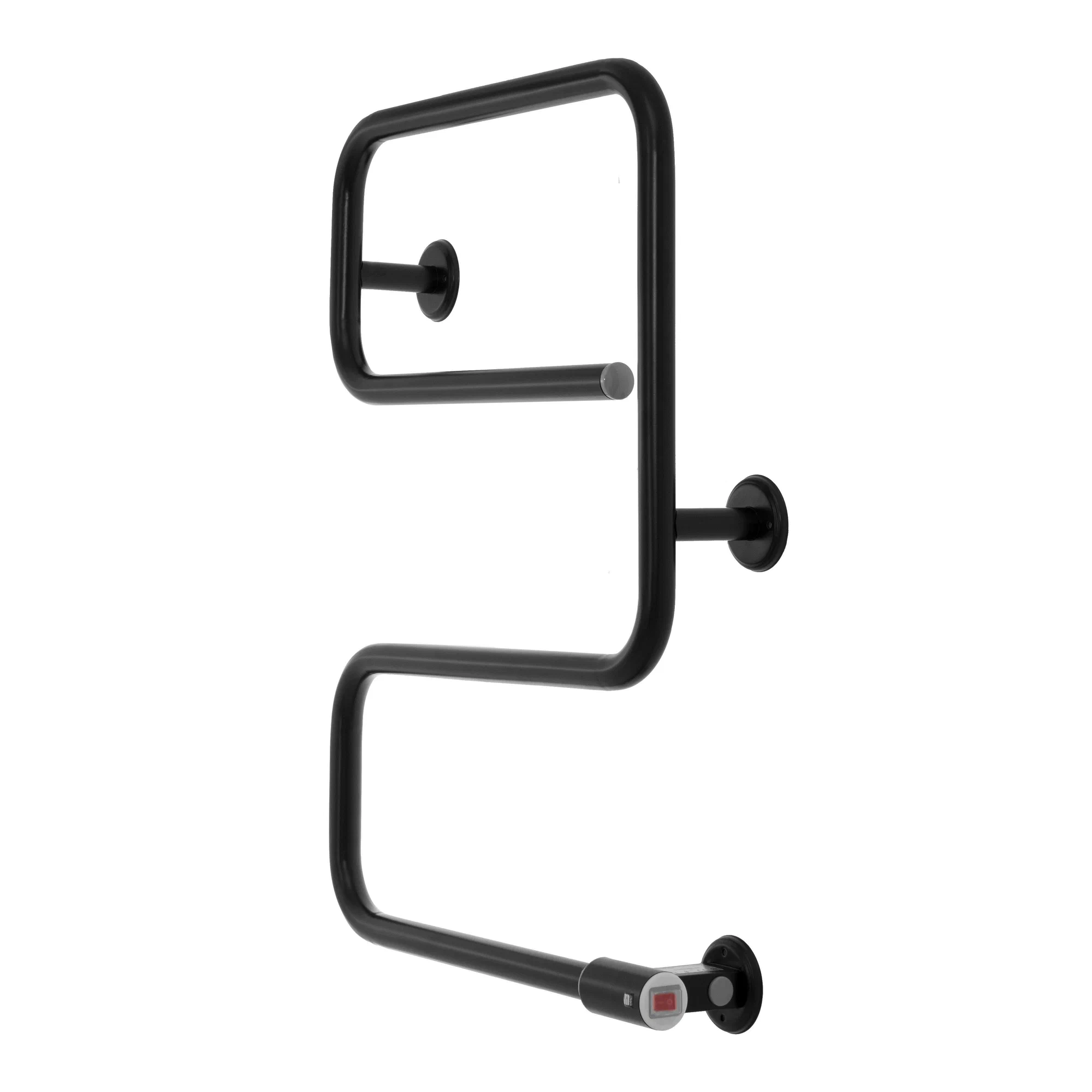 Полотенцесушитель электрический Energy E - G2 черный матовый, нержавеющая  сталь, Е-образный, скрытый/наружный монтаж