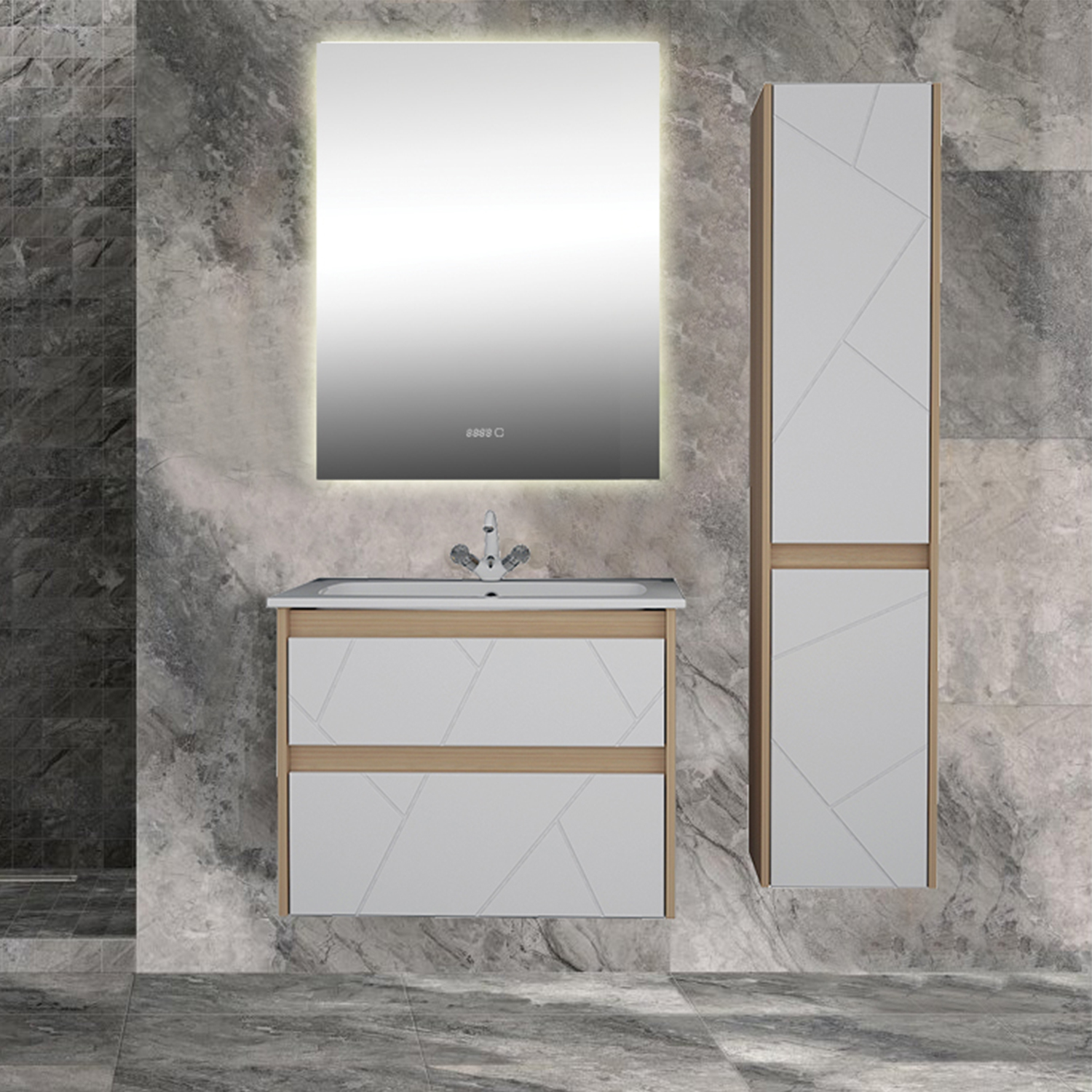 Мебель для ванной Асб-мебель Диана 60 комплект, подвесной, белый