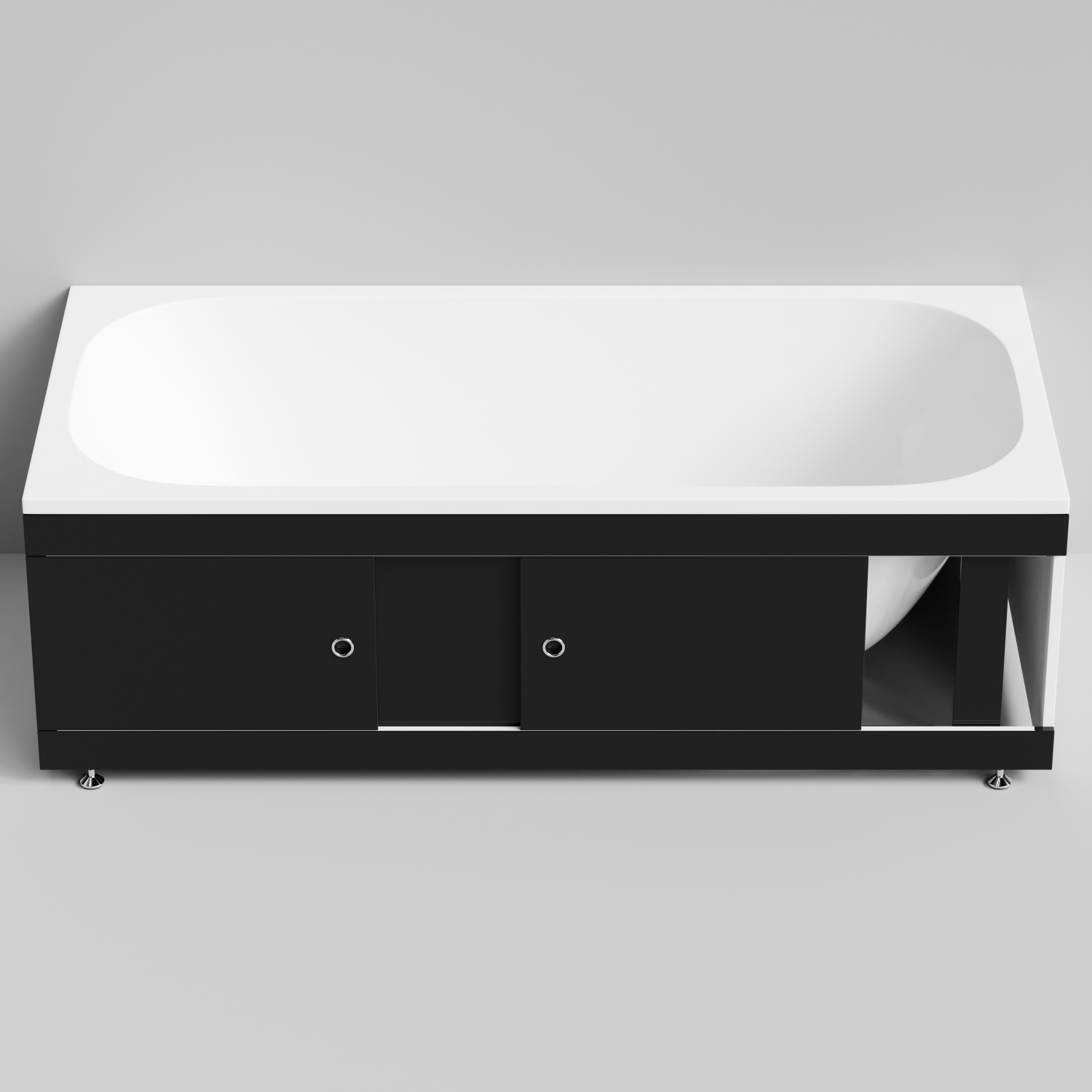 Экран под ванну Vod-ok Купе 180 раздвижной Черный глянец