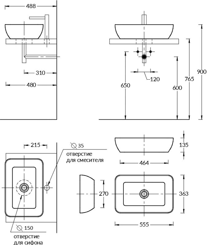 Тумба Sanflor Ингрид 80 с накладной раковиной MARAZZI Plaza 55 напольная, белый матовый, швейцарский вяз