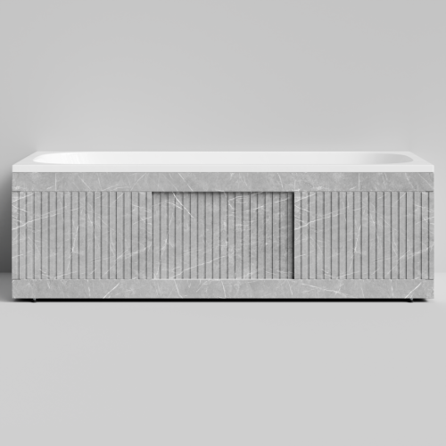 Экран под ванну Vod-ok Тач 170 раздвижной Мрамор Белый софт тач