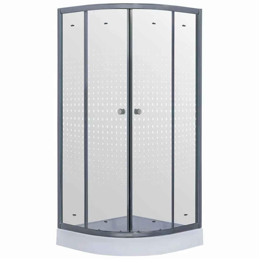 Душевой уголок Timo TL-8001 Romb Glass прозрачный 80х80 полукруглый 1/4, с низким поддоном, хром Душевой уголок Timo TL-8001 Romb Glass прозрачный 80х80 полукруглый 1/4, с низким поддоном, хром