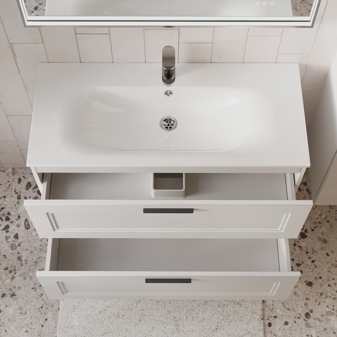 Тумба с раковиной подвесная (100 см) Terminus Classik CLA101002900301O, белый