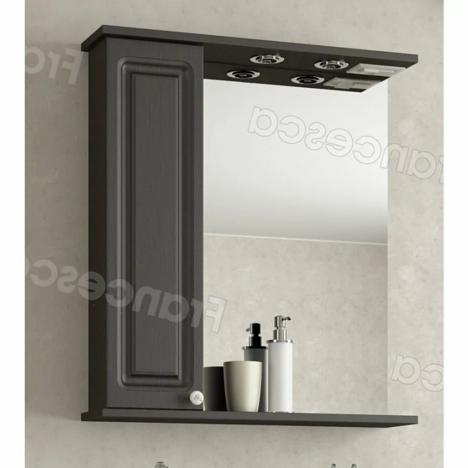 Зеркало со шкафчиком Francesca Империя 70 L свет, венге