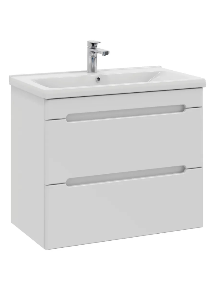 Тумба подвесная SanStar Адель 70 с раковиной Миранда 70 белая