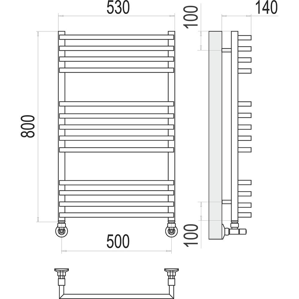 Полотенцесушитель водяной Terminus Берн П13 50х80