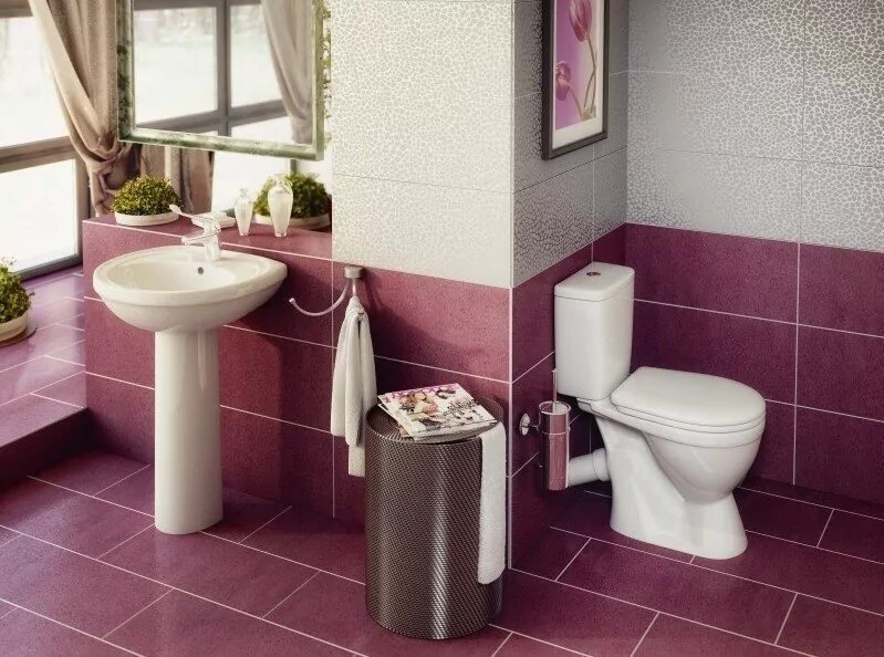 Унитаз Rosa Лира напольный, компакт, с косым выпуском, белый