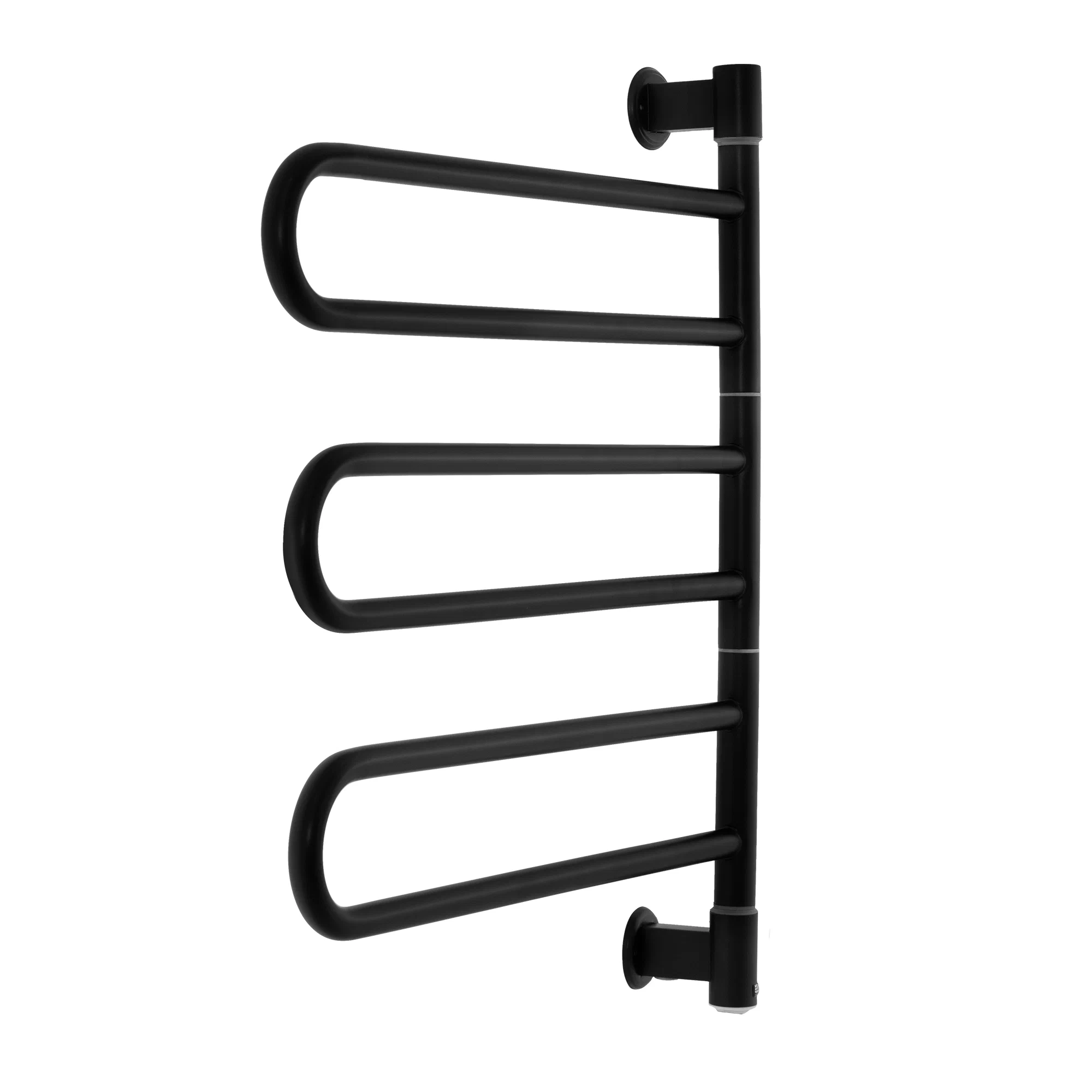 Полотенцесушитель электрический Energy U - G3 поворотный черный матовый, скрытое/наружное подключение