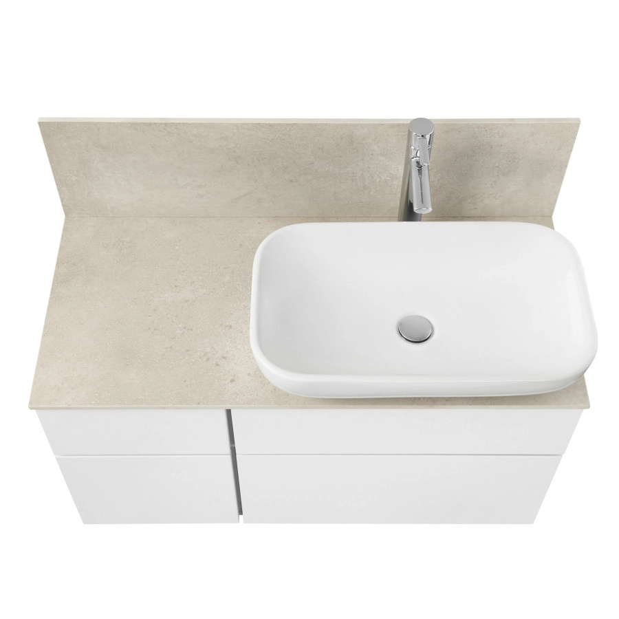 Тумба Aquaton Мишель 100 с раковиной Лола 60 подвесная, дуб эндгрейн