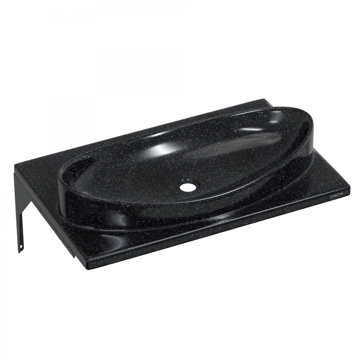 Тумба подвесная Санта Альтаир 70 с раковиной Вега 70, 2 ящика, графит матовый