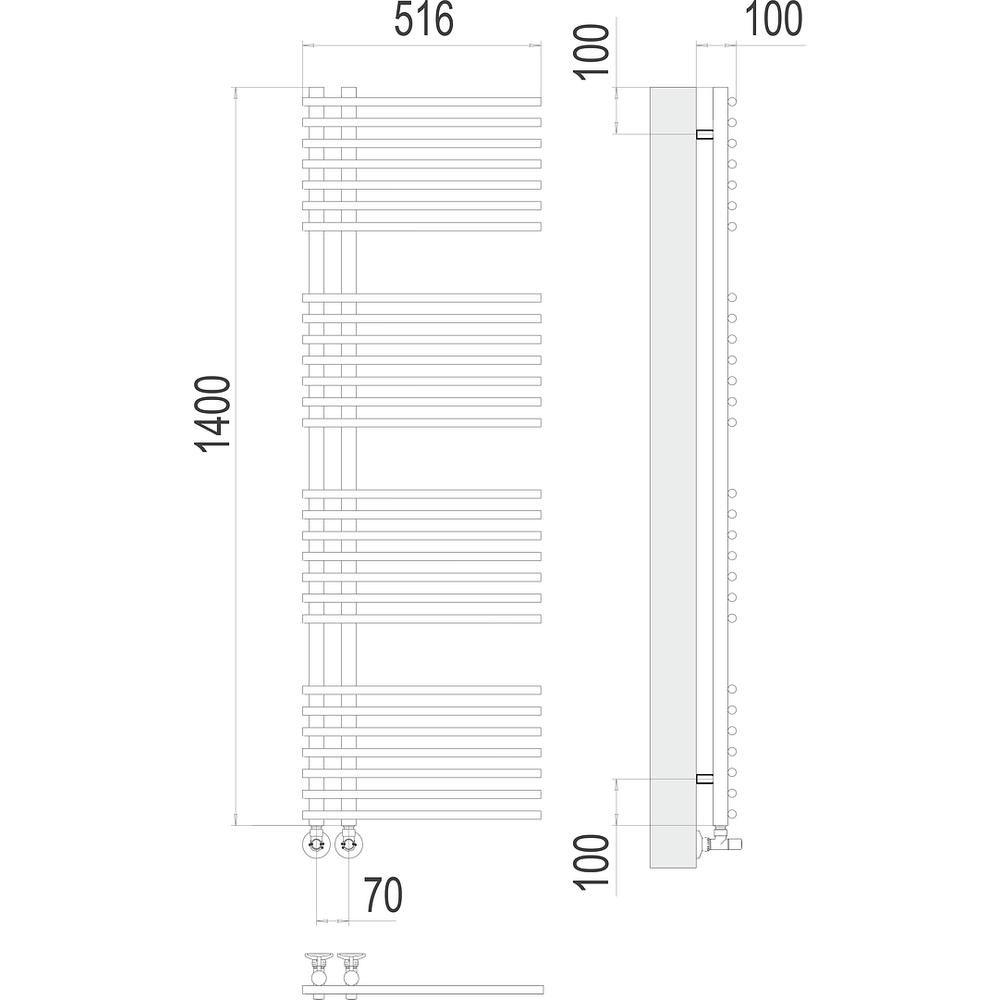 Полотенцесушитель водяной Terminus Астра П28 50х140