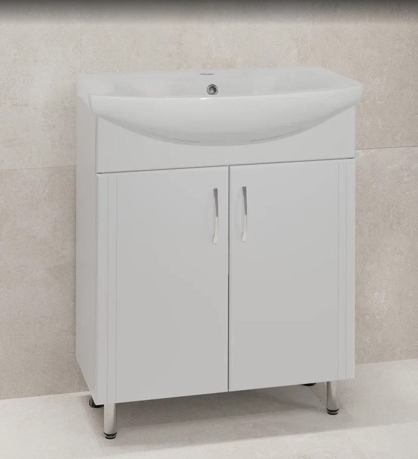 Тумба напольная Style Line Стандарт №23 70 с раковиной Балтика 70, белая