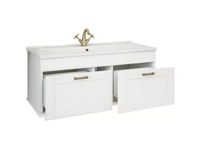 Тумба с раковиной Sanflor Ванесса 105 подвесная, белая от магазина Vanna-Vanna.ru!