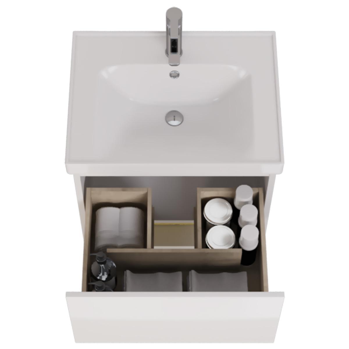 Тумба с раковиной подвесная Dreja Perfecto 60 см, белый