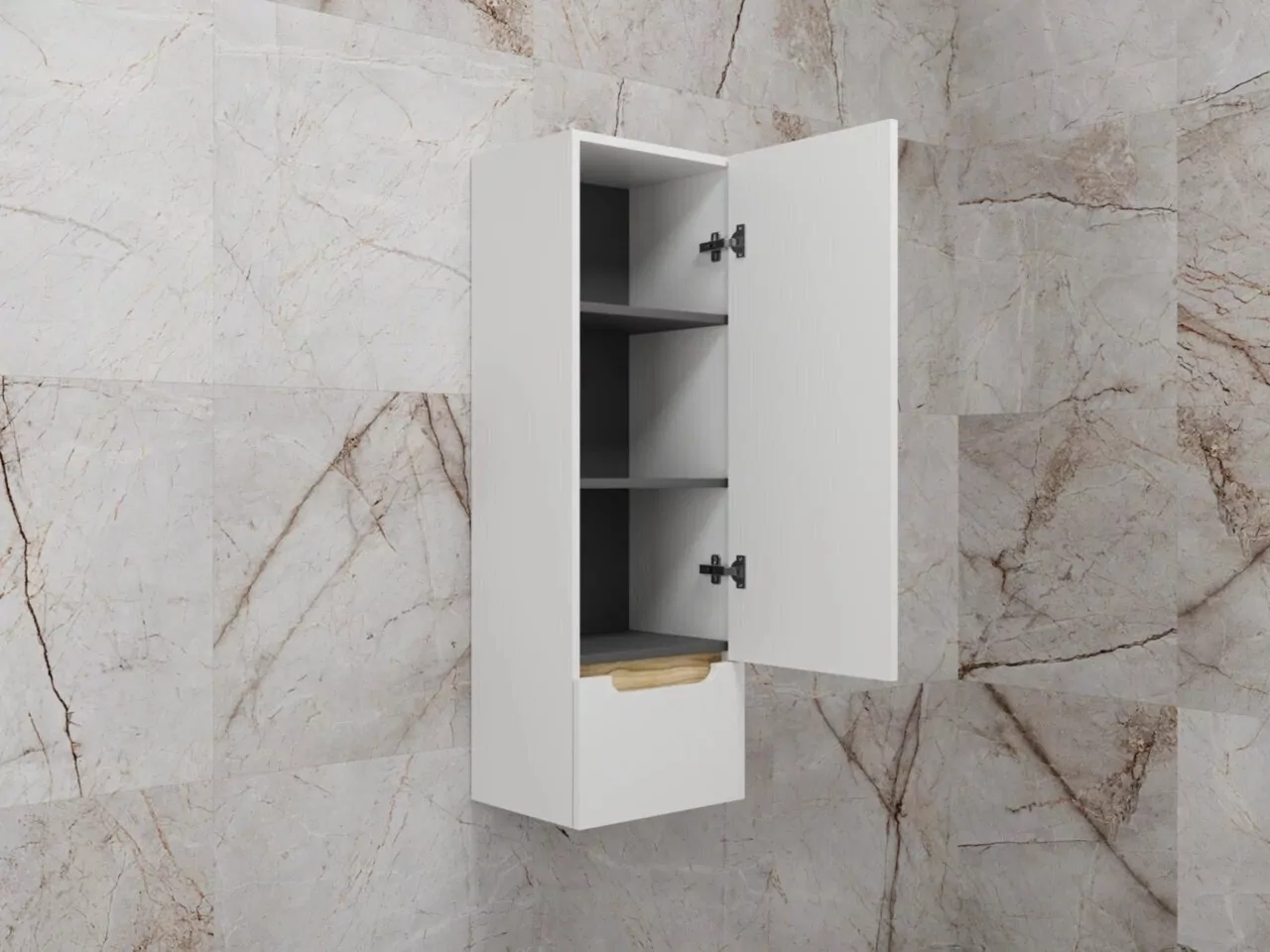 Пенал Style Line Бали 36 R подвесной, белый софт