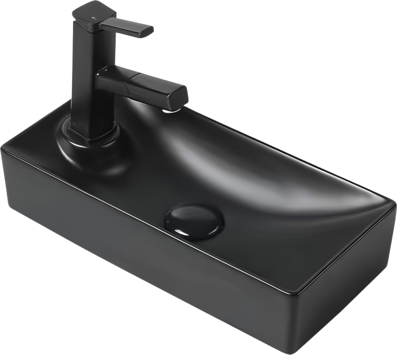Раковина SantiLine SL-2009RMB накладная, черный матовый