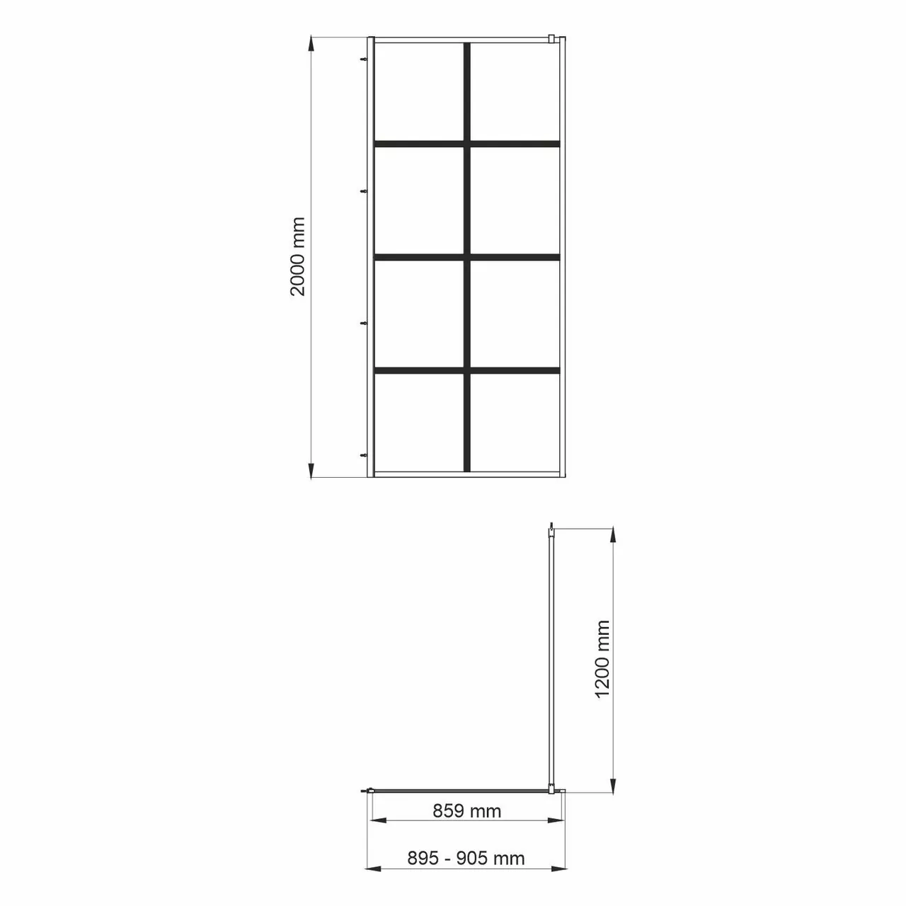Душевая перегородка WasserKraft Glan 66W39 прозрачное стекло, профиль черный