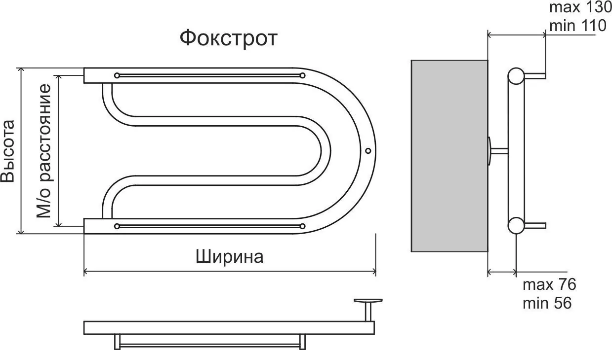 Полотенцесушитель водяной Terminus Фокстрот AISI 32х2 320х600 боковой