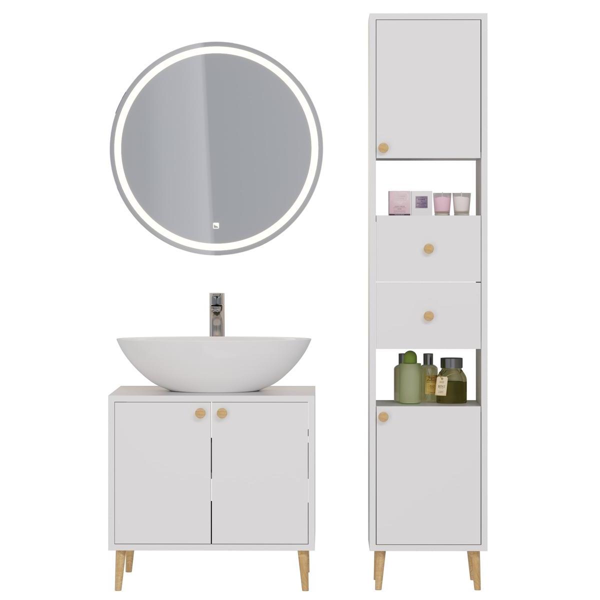 Тумба с раковиной напольная Dreja Luno 60 см, белый