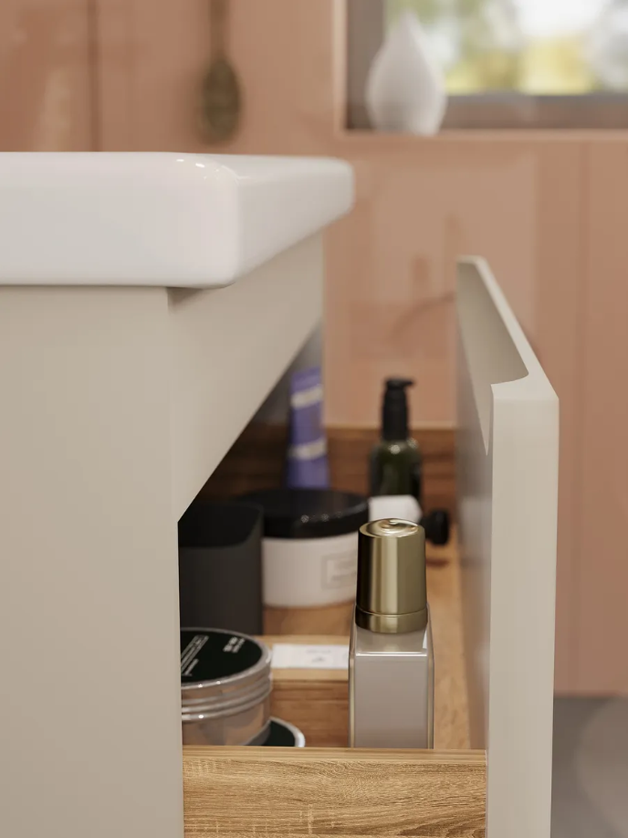 Тумба подвесная SanStar Riana 80 с раковиной Como 80 (комплект), cappuccino