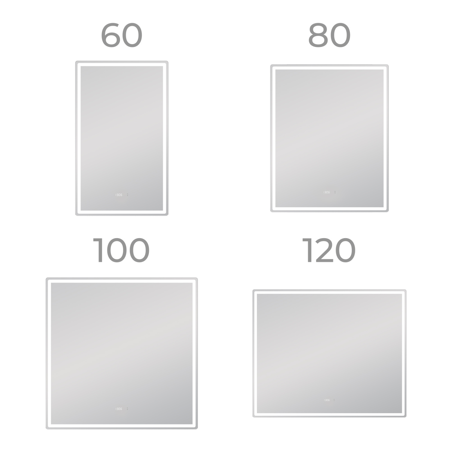 Зеркало Vigo Roberta Luxe 120 свет, сенсор, часы, антизапотевание