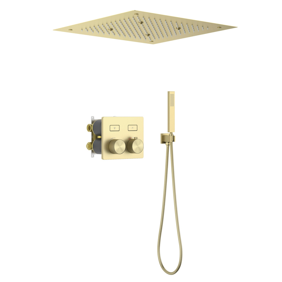 Душевая система встроенная с термостатом Timo Petruma SX-5209/17SM золото матовое