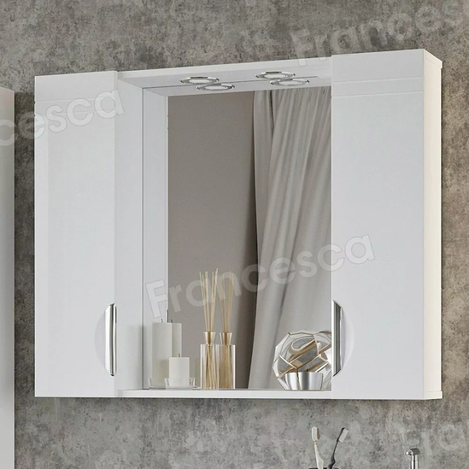Зеркало с шкафчиком Francesca Доминго 90 свет, белый