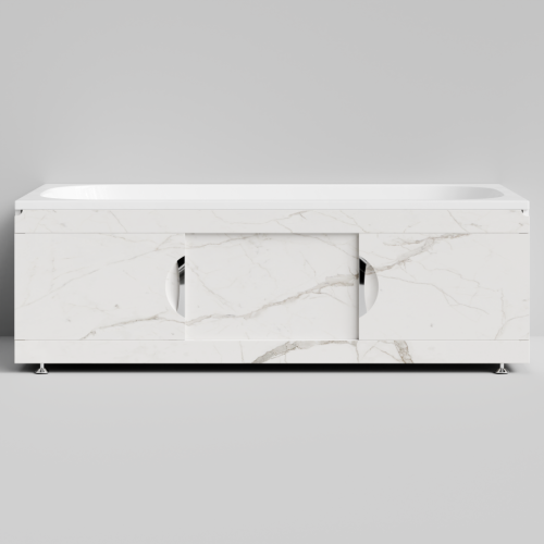 Экран под ванну Vod-ok Топ 170 раздвижной Мрамор Белый натур милк