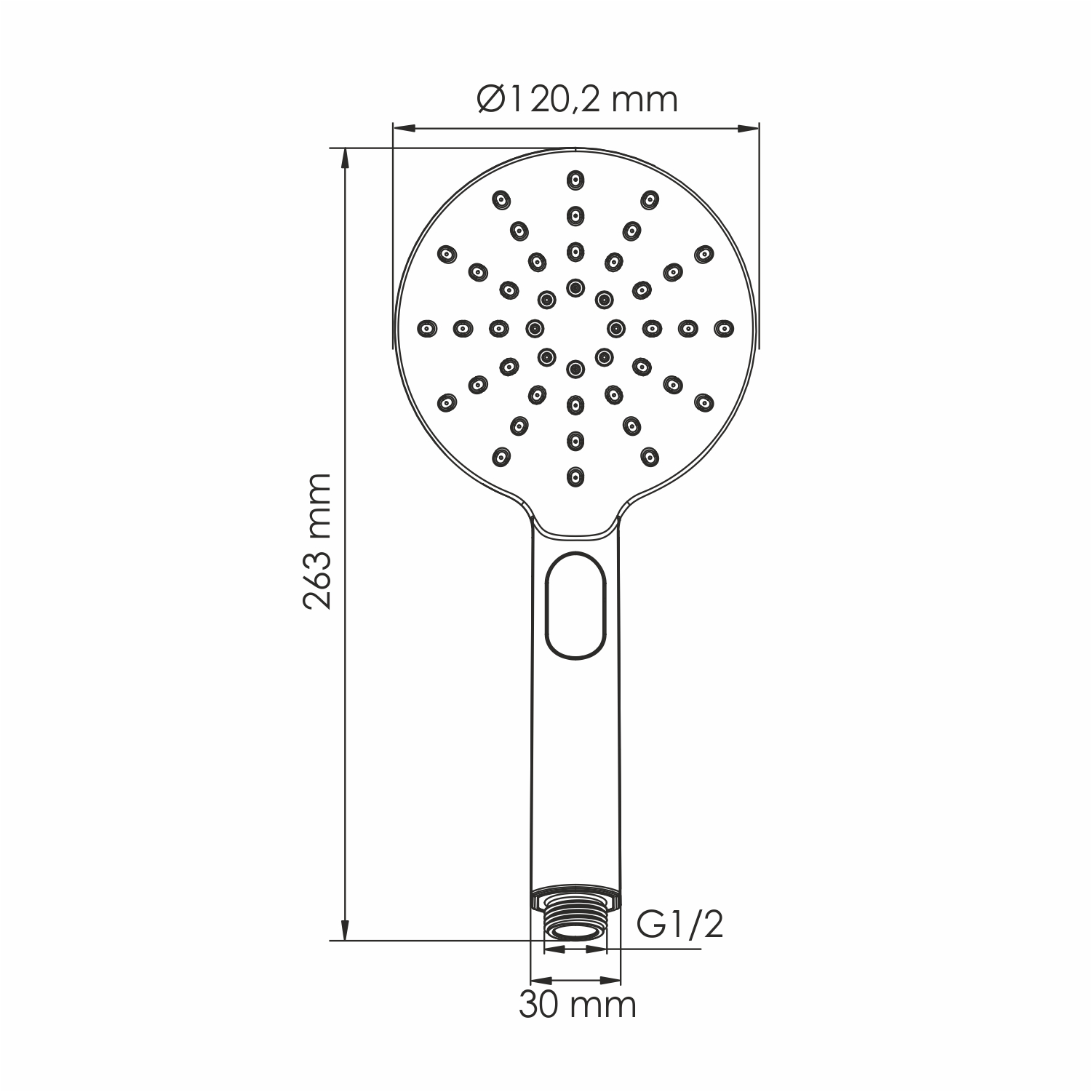 Лейка душевая WasserKraft A339 3-функциональная, черный soft-touch