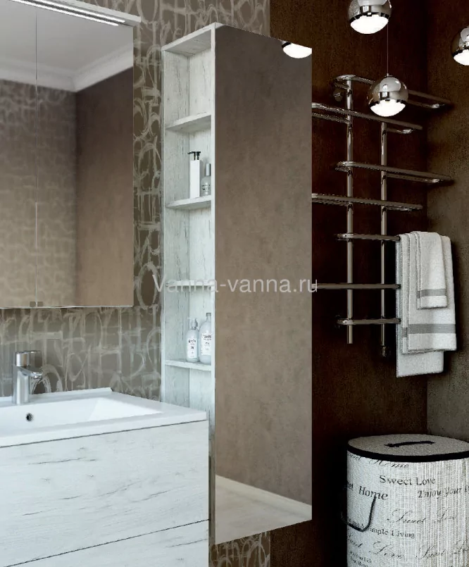 Пенал Sanflor Чикаго 40 подвесной, с открытой полкой L/R, дуб крафт