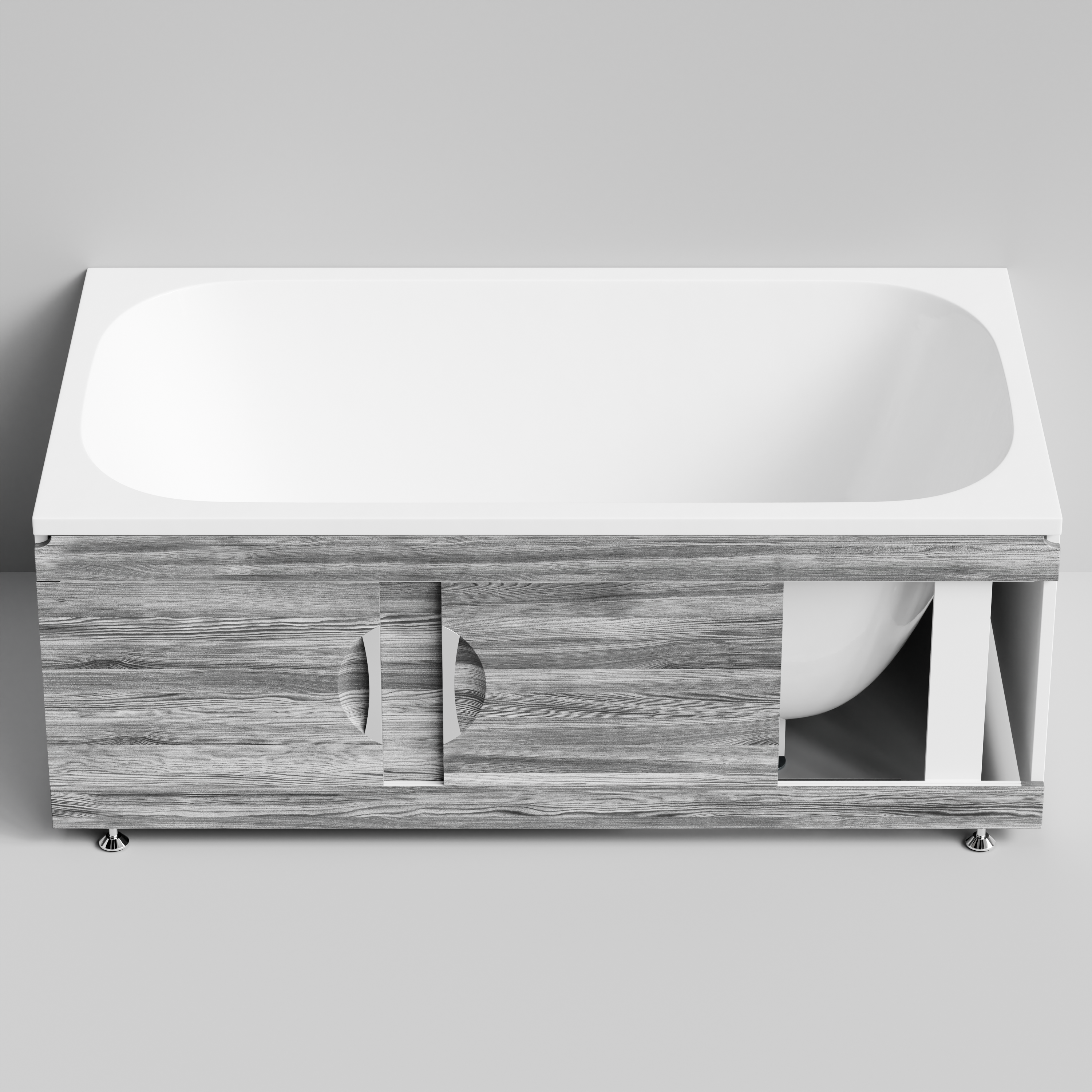 Экран под ванну Vod-ok Топ 150 раздвижной Лиственница структурная контрастно-серая