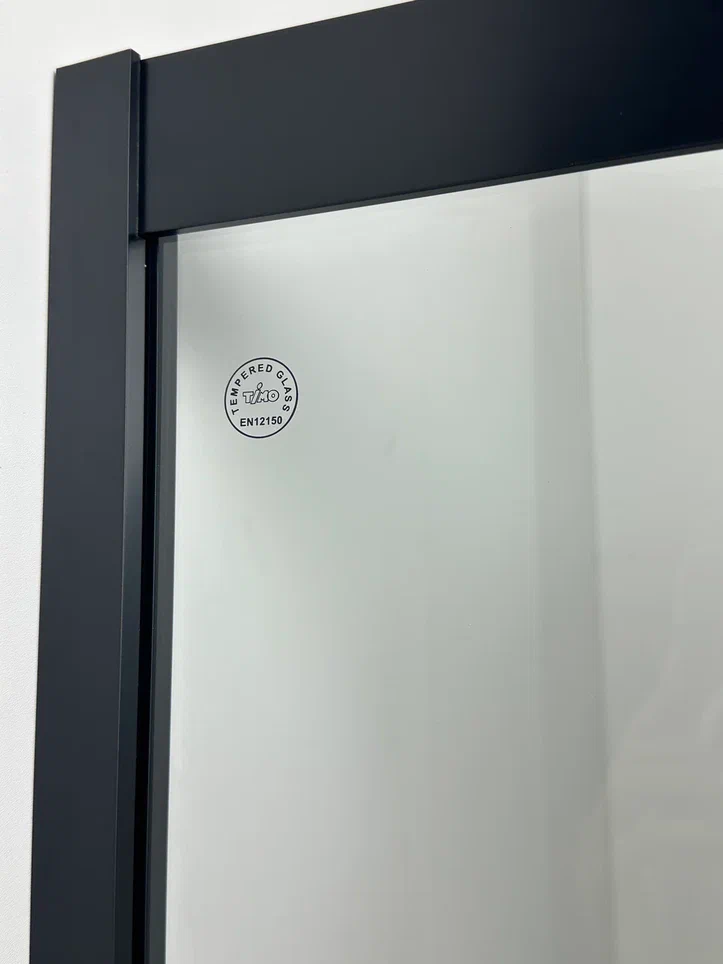 Душевой угол Timo TPSS-90/03C-8, 900*900*2000, профиль черный, стекло прозрачное 8 мм