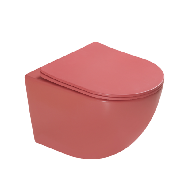 Унитаз SantiLine SL-5005T-MR подвесной, с микролифтом, красный матовый