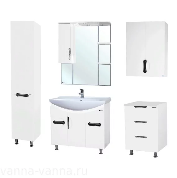 Тумба с раковиной Bellezza Лагуна 85 напольная, белая