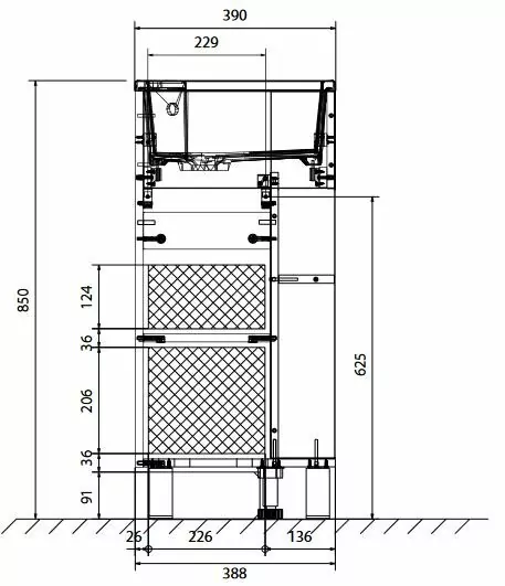 Тумба напольная 1Marka Laura 40Н L с раковиной Poly 40, 1 дверь, белый