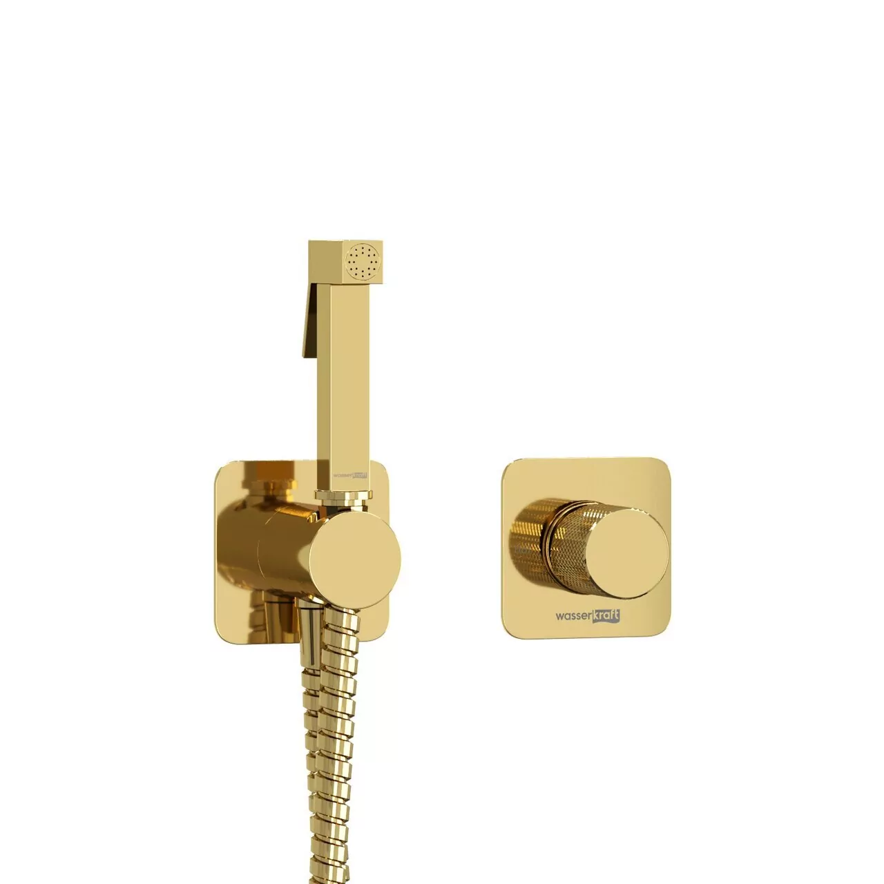 Смеситель с гигиеническим душем WasserKraft Ems A7651.280.238.216 глянцевое золото