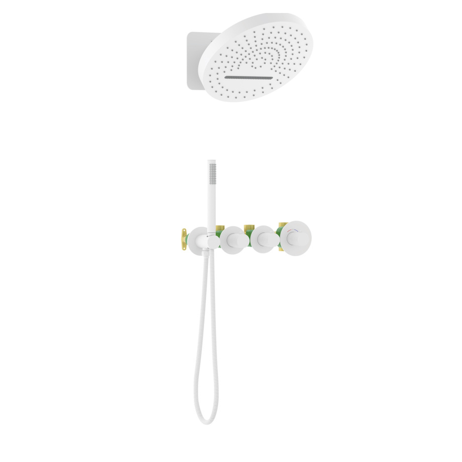 Душевая система встроенная с термостатом Timo Saona SX-2329/16SM белый матовый