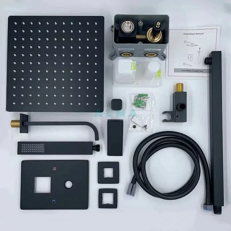 Душевой комплект ALMAes Liros TVZ-0889 черный матовый