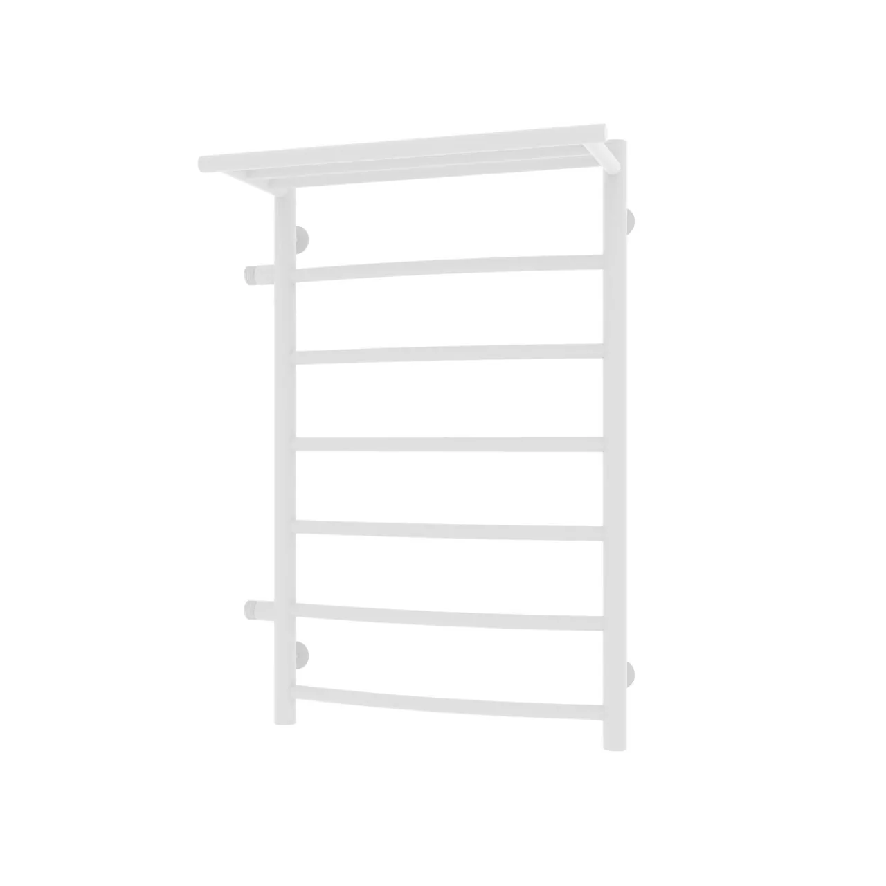 Полотенцесушитель водяной Laris Классик П7 500х800 L МЦ 500-1, боковой, с полкой, белый матовый