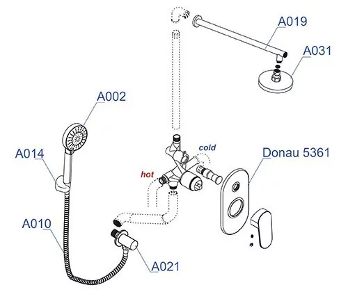 Душевой комплект WasserKraft A14031 хром