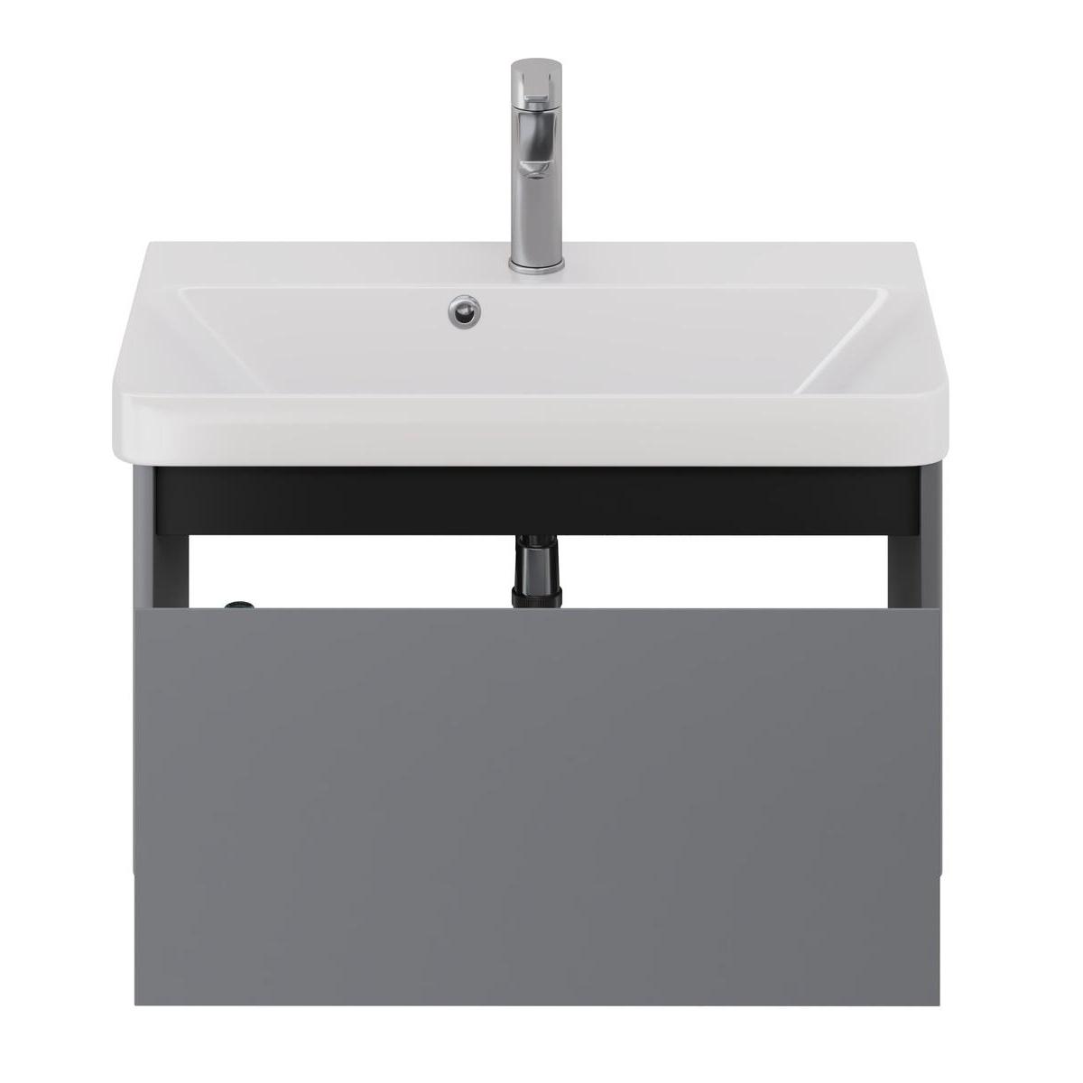 Тумба с раковиной подвесная Dreja Luxury 70 см, серый базальт